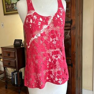 Inc. international concepts, petite, pink, and white size small cotton shirt